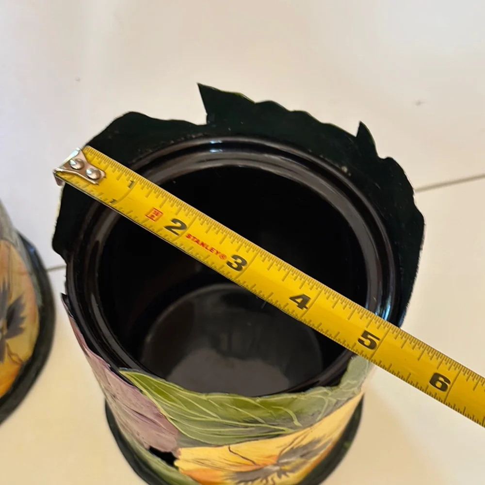 Floral Ceramic /Metal hand painted Canister Set - Multicolor - Picture 10 of 12